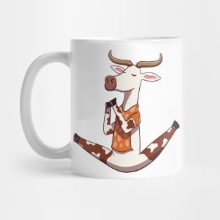 Funny cow doing yoga Mug